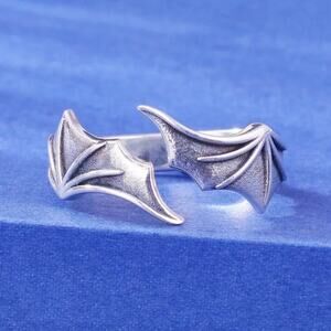 Bat Vampire Ring Silver Adjustable Halloween Scary Witch Costume Cosplay - NEW!!